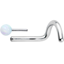 Load image into Gallery viewer, 18G 1/4 White Synth Opal G23 Titanium Threadless Left Nose Screw
