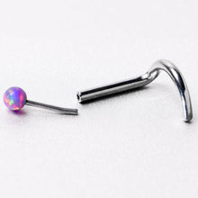 Load image into Gallery viewer, 18G 1/4 Purple Synth Opal G23 Titanium Threadless Left Nose Screw
