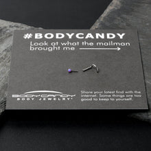 Load image into Gallery viewer, 18G 1/4 Purple Synth Opal G23 Titanium Threadless Left Nose Screw

