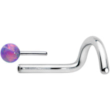 Load image into Gallery viewer, 18G 1/4 Purple Synth Opal G23 Titanium Threadless Left Nose Screw
