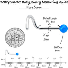 Load image into Gallery viewer, 20G 1/4 Blue Synth Opal G23 Titanium Threadless Left Nose Screw
