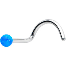 Load image into Gallery viewer, 20G 1/4 Blue Synth Opal G23 Titanium Threadless Left Nose Screw

