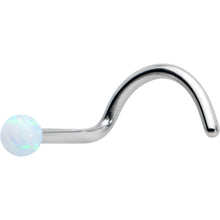 Load image into Gallery viewer, 20G 1/4 White Synth Opal G23 Titanium Threadless Left Nose Screw
