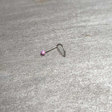 Load image into Gallery viewer, 20G 1/4 Purple Synth Opal G23 Titanium Threadless Left Nose Screw
