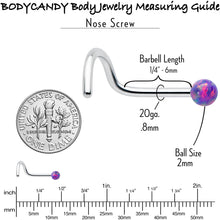 Load image into Gallery viewer, 20G 1/4 Purple Synth Opal G23 Titanium Threadless Left Nose Screw
