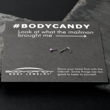 Load image into Gallery viewer, 20G 1/4 Purple Synth Opal G23 Titanium Threadless Left Nose Screw
