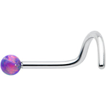Load image into Gallery viewer, 20G 1/4 Purple Synth Opal G23 Titanium Threadless Left Nose Screw
