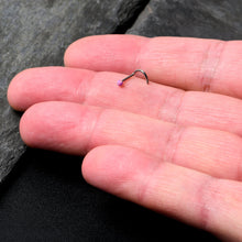 Load image into Gallery viewer, 20G 1/4 Purple Synth Opal G23 Titanium Threadless Left Nose Screw
