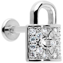 Load image into Gallery viewer, 16G 1/4 Clear CZ Gem Lock It Up Labret
