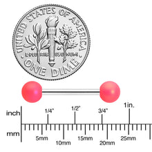 Load image into Gallery viewer, 14G 9/16 Matte Pink Aurora Barbell Nipple Ring Set

