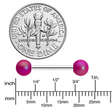 Load image into Gallery viewer, 14G 9/16 Matte Purple Aurora Barbell Nipple Ring Set

