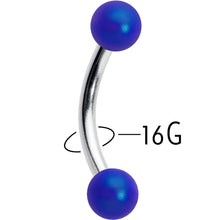 Load image into Gallery viewer, 16G 5/16 Matte Blue Aurora Curved Eyebrow Ring
