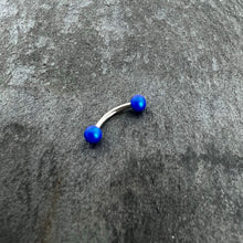 Load image into Gallery viewer, 16G 5/16 Matte Blue Aurora Curved Eyebrow Ring

