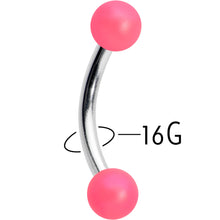 Load image into Gallery viewer, 16G 5/16 Matte Pink Aurora Curved Eyebrow Ring
