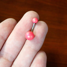 Load image into Gallery viewer, Matte Pink Aurora Ends Belly Ring
