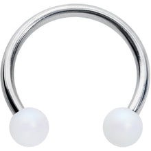 Load image into Gallery viewer, 16G 3/8 Matte White Aurora Horseshoe Circular Barbell
