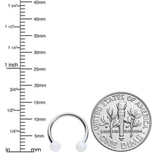 Load image into Gallery viewer, 16G 3/8 Matte White Aurora Horseshoe Circular Barbell
