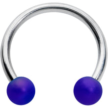 Load image into Gallery viewer, 16G 3/8 Matte Blue Aurora Horseshoe Circular Barbell

