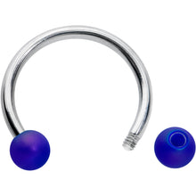 Load image into Gallery viewer, 16G 3/8 Matte Blue Aurora Horseshoe Circular Barbell
