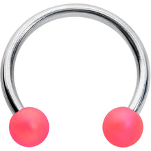 Load image into Gallery viewer, 16G 3/8 Matte Pink Aurora Horseshoe Circular Barbell
