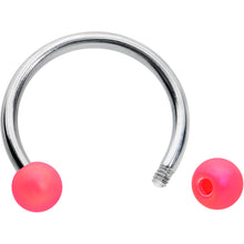 Load image into Gallery viewer, 16G 3/8 Matte Pink Aurora Horseshoe Circular Barbell
