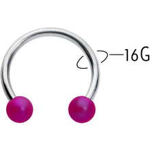 Load image into Gallery viewer, 16G 3/8 Matte Purple Aurora Horseshoe Circular Barbell
