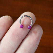 Load image into Gallery viewer, 16G 3/8 Matte Purple Aurora Horseshoe Circular Barbell
