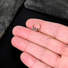 Load image into Gallery viewer, 16G 3/8 Gold Tone Red Pink Blue Butterfly Hinged Segment Ring
