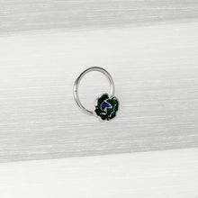 Load image into Gallery viewer, 16G 3/8 Spring Flower Green Blue Hinged Segment Ring
