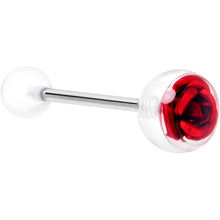 Load image into Gallery viewer, Bubble Rose Red Barbell Tongue Ring
