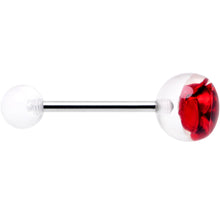 Load image into Gallery viewer, Bubble Rose Red Barbell Tongue Ring
