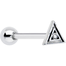 Load image into Gallery viewer, Clear Gem Double Triangle Barbell Tongue Ring
