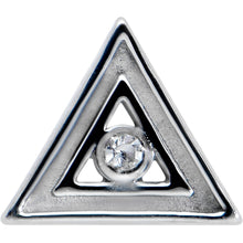 Load image into Gallery viewer, Clear Gem Double Triangle Barbell Tongue Ring
