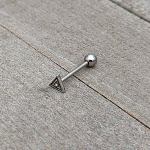 Load image into Gallery viewer, Clear Gem Double Triangle Barbell Tongue Ring
