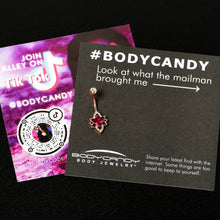 Load image into Gallery viewer, Clear Red Gem Rose Gold Tone Octagram Star Belly Ring
