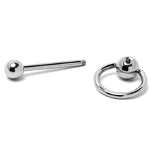 Load image into Gallery viewer, Blue Gem 316L Surgical Steel Captive Ring End Barbell Tongue Ring
