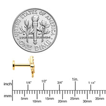 Load image into Gallery viewer, 16G 1/4 Clear CZ Gem Gold Tone Interal Thread Hummingbird Labret
