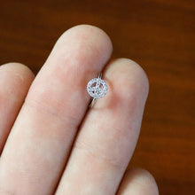 Load image into Gallery viewer, 20G 5/16 Clear Gem Seamless Retro Peace Sign Nose Hoop
