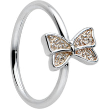 Load image into Gallery viewer, 20G 5/16 Textured Little Bow Seamless Nose Hoop
