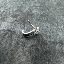 Load image into Gallery viewer, 20G 1/4 Clear Gem Fancy Flower Faux Hoop L Shape Nose Ring
