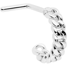 Load image into Gallery viewer, 20G 1/4 Loving Links Faux Hoop L Shaped Nose Ring
