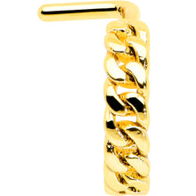 Load image into Gallery viewer, 20G 1/4 Gold Tone Loving Links Faux Hoop L Shaped Nose Ring
