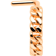 Load image into Gallery viewer, 20G 1/4 Rose Gold Tone Loving Links Faux Hoop L Shaped Nose Ring
