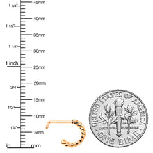 Load image into Gallery viewer, 20G 1/4 Rose Gold Tone Loving Links Faux Hoop L Shaped Nose Ring
