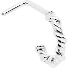 Load image into Gallery viewer, 20G 1/4 Wicked Wire Faux Hoop L Shape Nose Ring
