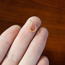Load image into Gallery viewer, 20G 1/4 Gold Tone Wicked Wire Faux Hoop L Shape Nose Ring
