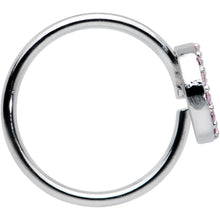 Load image into Gallery viewer, 20G 5/16 Faint Pink Gem Retro Peace Sign Seamless Nose Hoop
