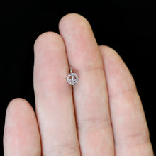 Load image into Gallery viewer, 20G 5/16 Faint Pink Gem Retro Peace Sign Seamless Nose Hoop
