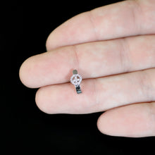 Load image into Gallery viewer, 20G 5/16 Faint Pink Gem Retro Peace Sign Faux Hoop L Shape Nose Ring
