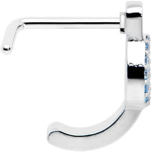 Load image into Gallery viewer, 20G 5/16 Blue Gem Retro Peace Sign Faux Hoop L Shape Nose Ring
